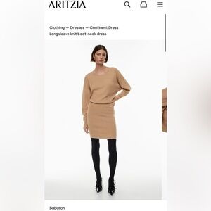 Aritzia Tan Longsleeve Dress - Continent Dress